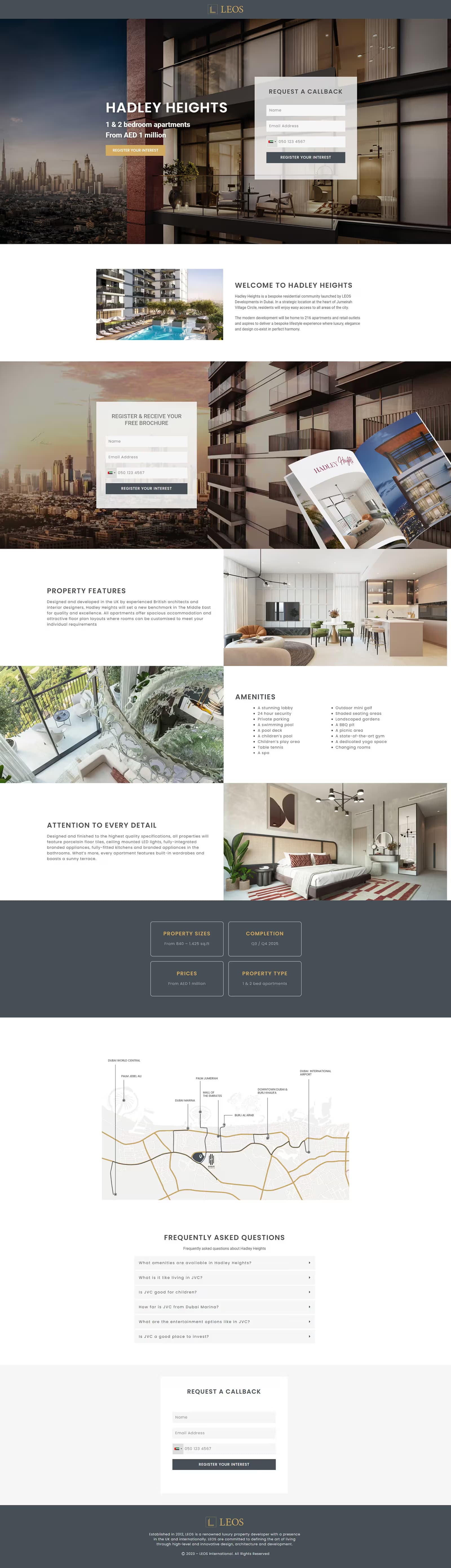 Hadley Heights lead capture landing page